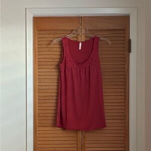 Xhilaration Women's Burgundy Lace Tank Top